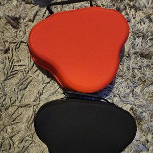 Red and black Zipit handbag, purse, storage bag, shoulder bag with strap.